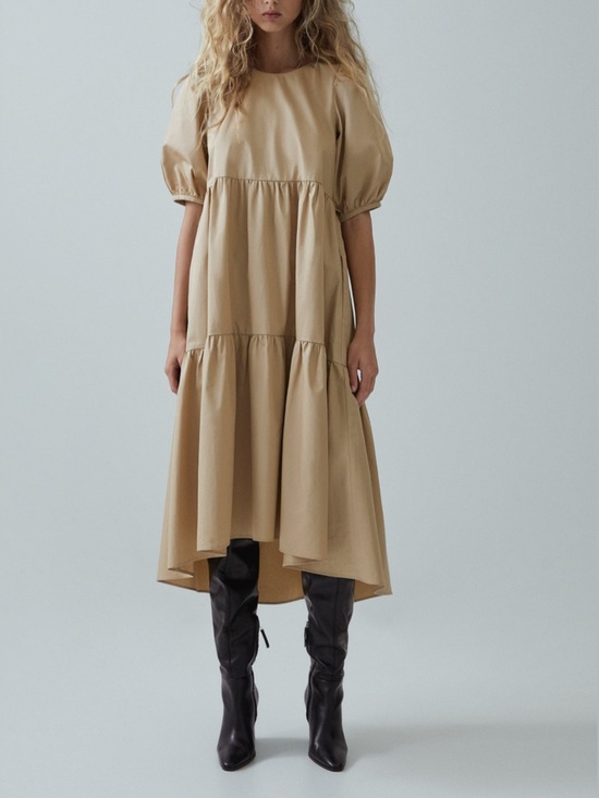Dresses & Skirts - NEW Zara asymmetrical poplin dress Small